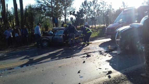 Colisão frontal ocorreu nesta manhã no trecho entre Ijuí e Coronel Barros (Foto: Reprodução/Site Paulo Marques Notícias)