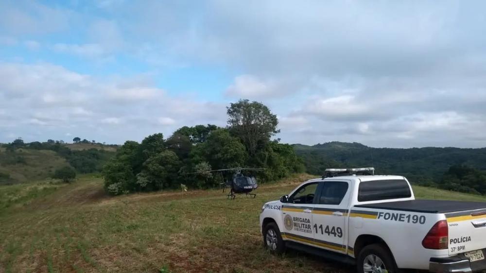Foram quase 40 horas de cerco policial numa mata no interior de Planalto (Foto: Divulgação | BM)