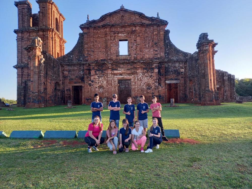 Os alunos estiveram em pontos das Missões (Foto: Divulgação)