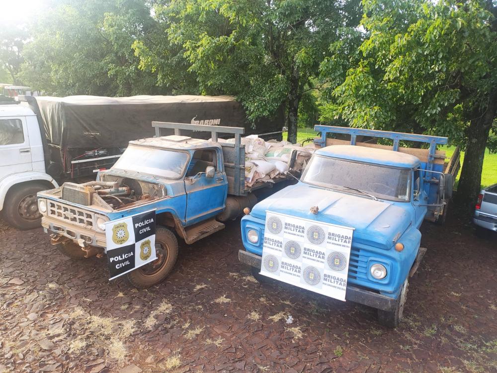 Foram apreendidos 6 caminhões na ação policial (Foto: Divulgação)