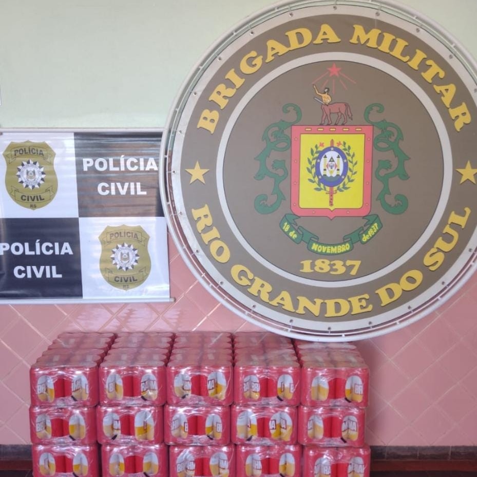 Brigada Militar e Polícia Civil realizaram a apreensão de 480 unidades de cerveja (Foto: Divulgação | BM)