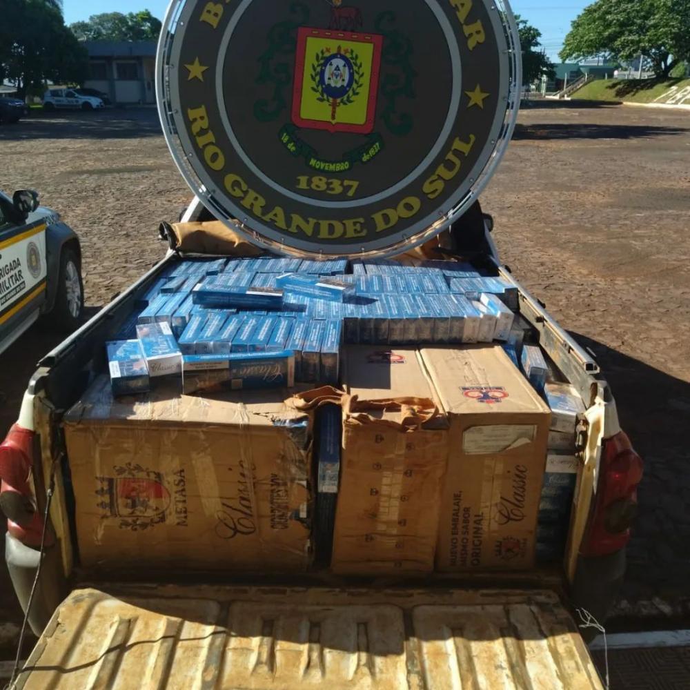 Brigada Militar avaliou as mercadorias apreendidas em cerca de R$ 102 mil (Foto: Divulgação | BM)