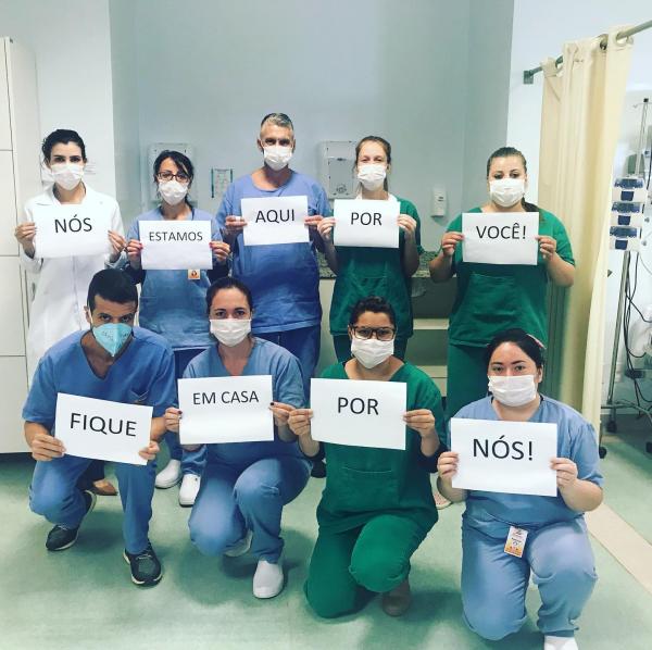 Equipe do Hospital Santo Antônio fez campanha nas redes sociais pedindo a conscientização das pessoas (Foto: Reprodução)