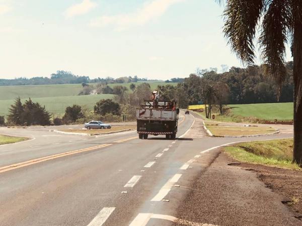 Trevo de entroncamento da BR 468 com a RS 207 (Foto: Diones Roberto Becker) 