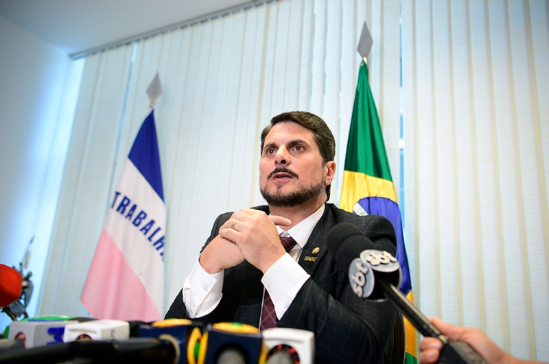Marcos do Val durante a coletiva nesta quinta-feira - Marcos Oliveira/Agência Senado