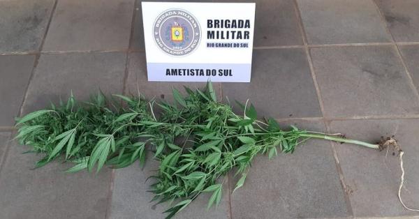 O homem e o material apreendido foram conduzidos até a Delegacia de Polícia para registro do fato - Foto: BM divulgação