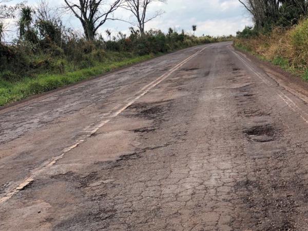 Trechos das duas rodovias sofrem com a falta de manutenção frequente (Foto: Diones Roberto Becker)
