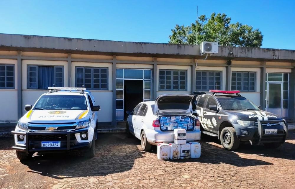 Materiais apreendidos ficaram a disposição da Receita Federal (Foto: 7º BPM/divulgação)