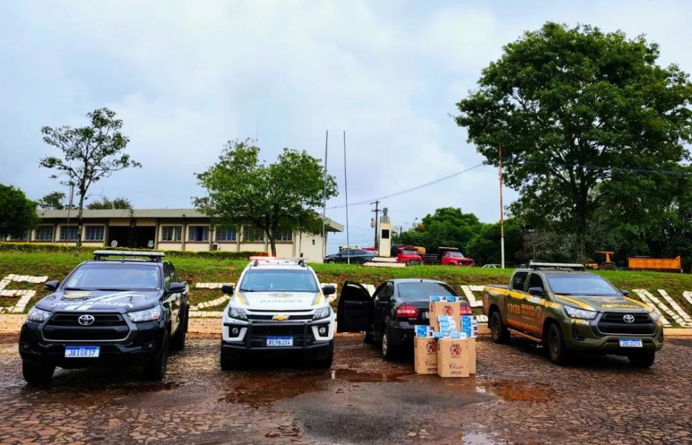 Carga de cigarros foi apreendida em Coronel Bicaco (Foto: Divulgação/Brigada Militar)