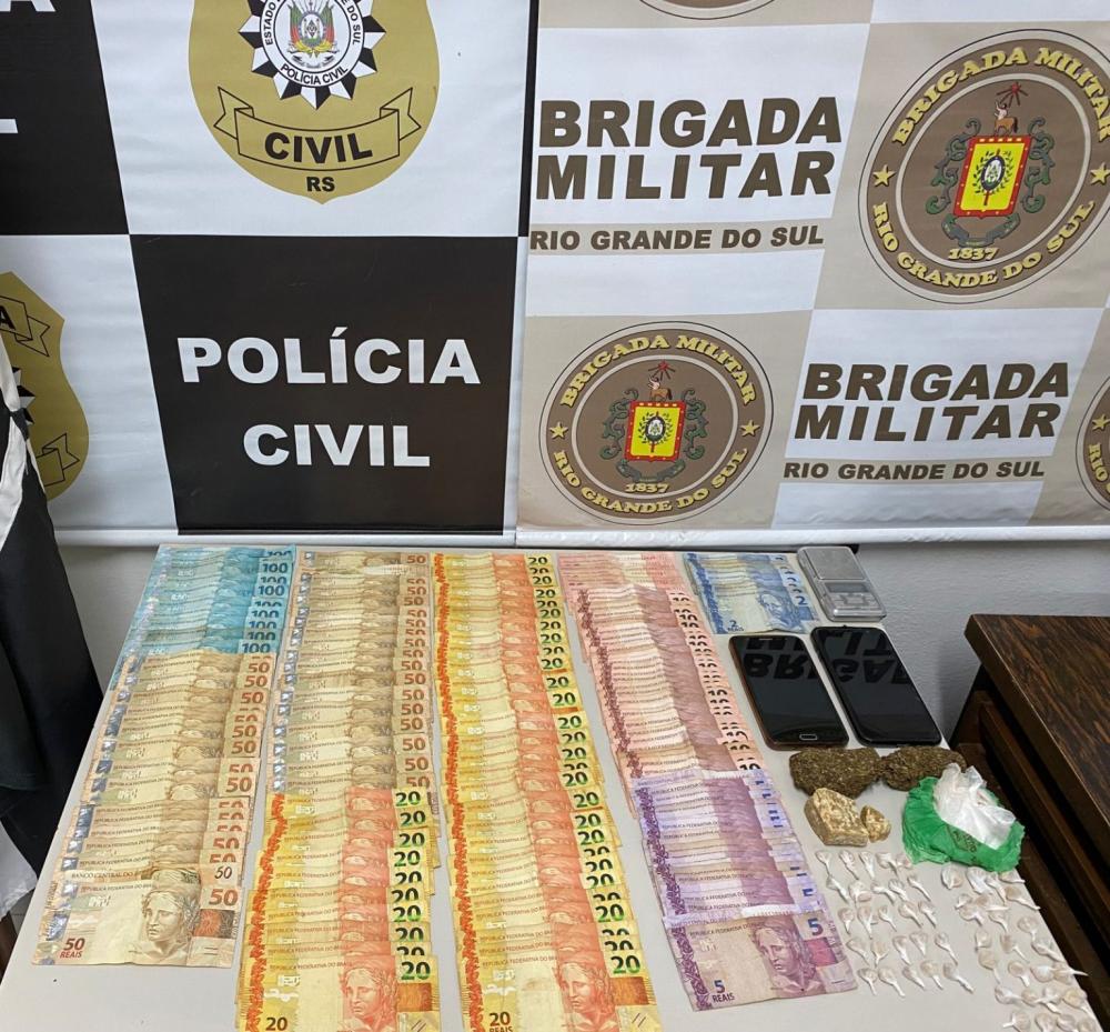 Materiais apreendidos durante ação policial (Foto: Jonas Martins)