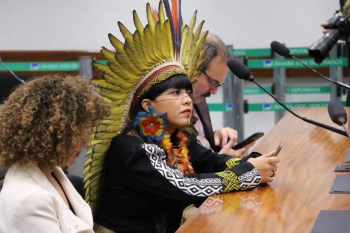 Deputada Célia Xacriabá, que pediu a audiência sobre o marco temporal - (Foto: Wesley Amaral/Câmara dos Deputados)