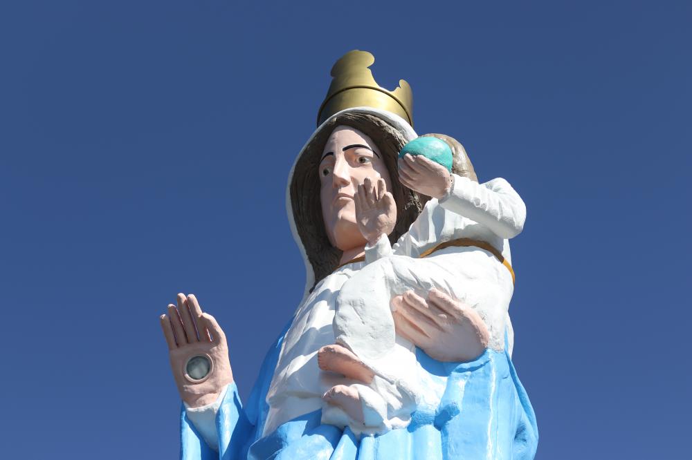 Monumento de Nossa Senhora dos Navegantes foi completamente restaurado (Foto: Jonas Martins)