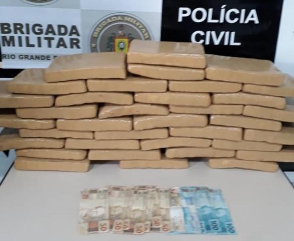 Entorpecentes apreendidos em Três Passos pelos policiais civis com apoio da Brigada Militar (Foto: Divulgação/Polícia Civil)