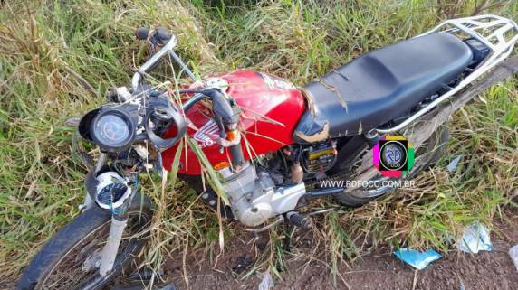 Motocicleta envolvida no acidente ocorrido em Redentora (Foto: RD Foco)