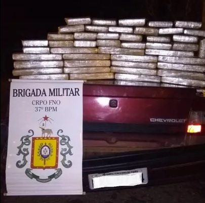 Essa foi a maior apreensão da droga em 2018 na área de abrangência do 37º BPM (Foto: Divulgação/37º BPM)