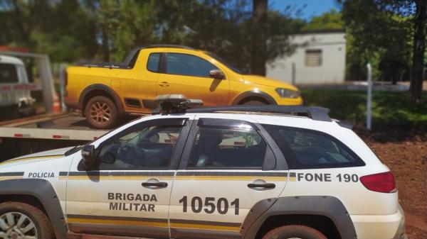 Pick-up estava estacionada nas imediações de uma residência na Vila Diniz quando foi localizada (Foto: Divulgação/BM)