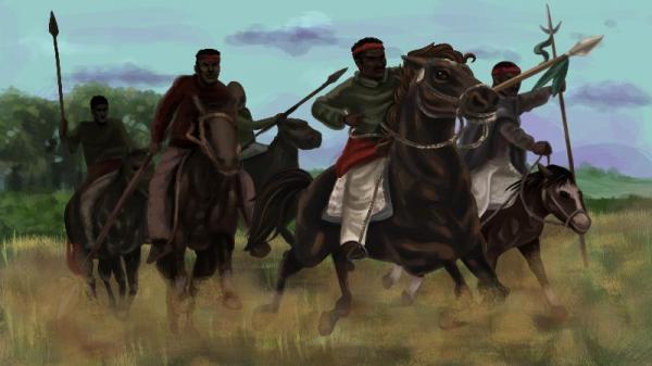 Imagem ilustrativa dos lanceiros negros presentes na Guerra dos Farrapos. (Foto: Divulgação/IELA - UFSC)
