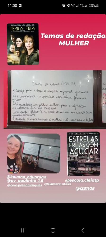 O tema esteve em destaque nas aulas deste ano (Foto: Arquivo Pessoal)