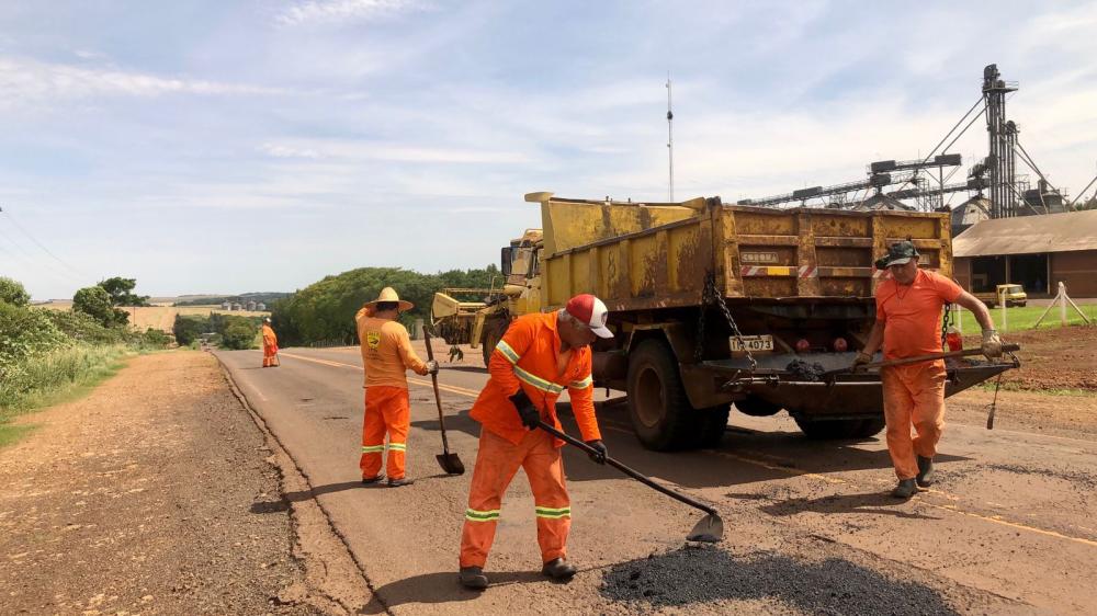 Reuniões já renderam reparos na ERS-317, melhorando o trânsito neste local (Foto: Prefeitura de Coronel Bicaco)