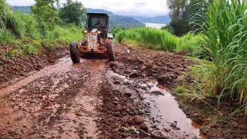 Foram causados diversos estragos em estradas do interior (Foto: Prefeitura de Barra do Guarita)