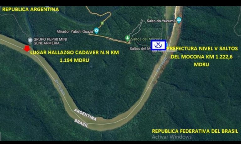 Mapa mostra o local onde o corpo foi encontrado (Foto: Reprodução)